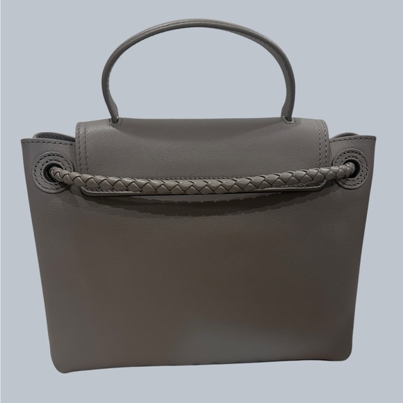 Ciao Ciao - Gray Leather Top-Handle Bag with Braided Accent - Size SM - Picture 4 of 10